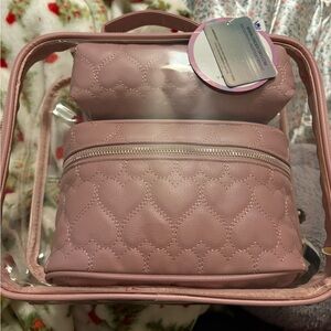 Pink Quilted Women's Bag Set